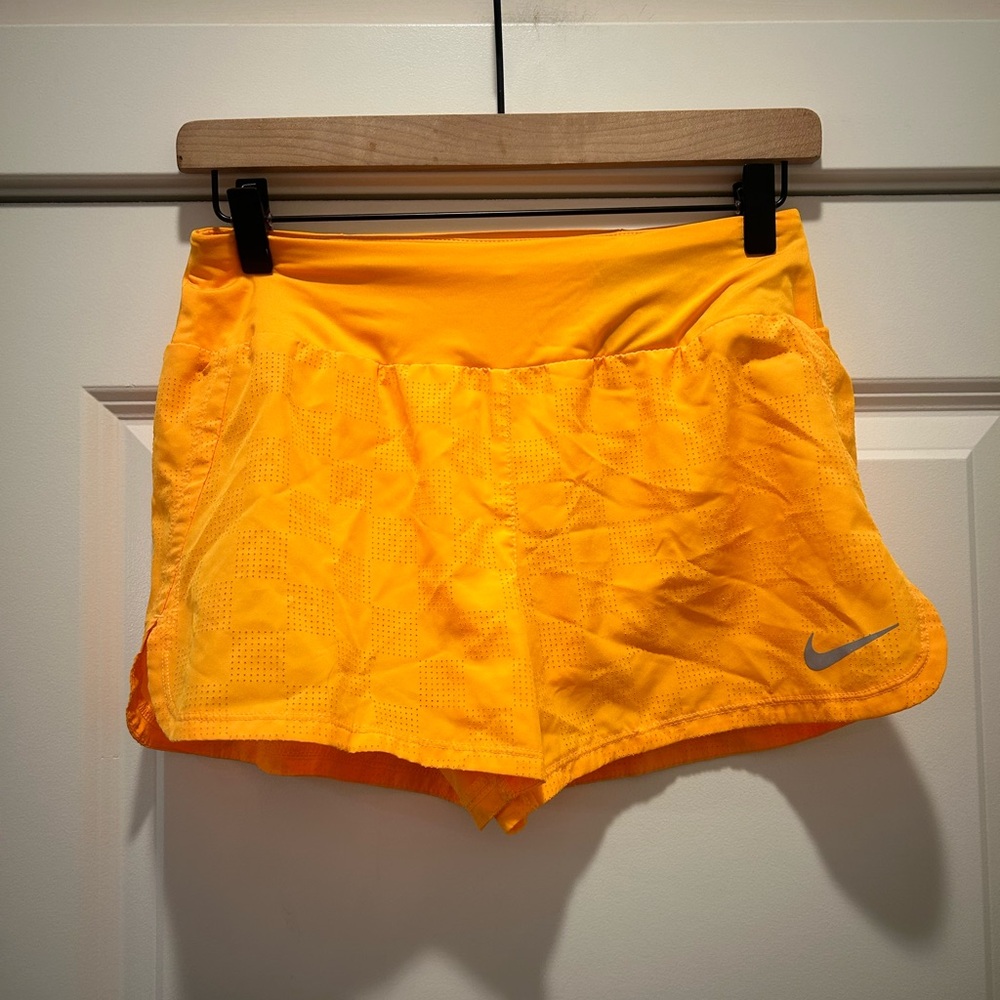Nike Dri-Fit Orange Running Shorts with built ins underneath Sz Small